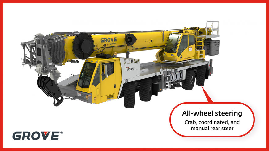 New Grove TTS9000-2 truck crane brings all-wheel steering to nimble, lightweight carrier